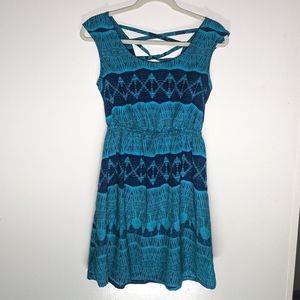 Xhilaration Turquoise patterned summer dress